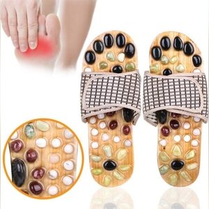 Acupressure Massage Sandals with Natural Stones sz 6-7